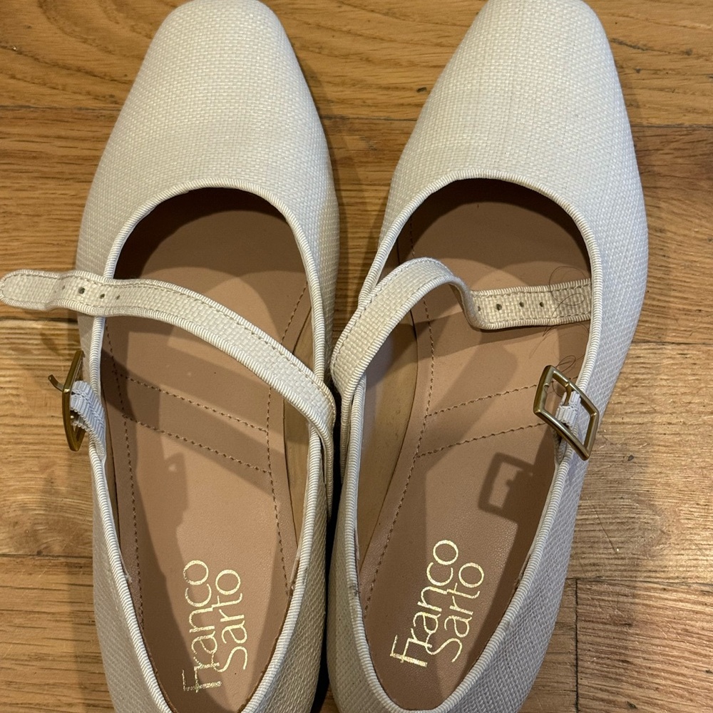 Franco Sarto Women's White Mary Jane Flats